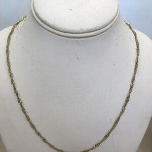 14K Gold Plated Necklace Chain With Twisted Design; 20"; 5.4g